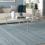 homeroots living room Set Of Two 36" Silver Glass Round Nested Coffee Tables  homeroots living room Set Of Two 36" Silver Glass Round Nested Coffee Tables