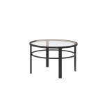 homeroots living room Set Of Two 36" Black And Clear Glass Round Nested Coffee Tables  homeroots living room Set Of Two 36" Black And Clear Glass Round Nested Coffee Tables