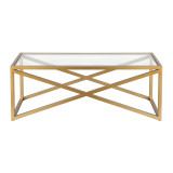 homeroots living room 46" Gold Glass Rectangular Coffee Table  homeroots living room 46" Gold Glass Rectangular Coffee Table