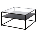 homeroots living room 32" Black Glass Square Coffee Table With Shelf - CP-HMEROOTS-521057  homeroots living room 32" Black Glass Square Coffee Table With Shelf - CP-HMEROOTS-521057