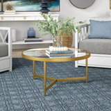 homeroots living room 32" Gold Glass Round Coffee Table - CP-HMEROOTS-521068  homeroots living room 32" Gold Glass Round Coffee Table - CP-HMEROOTS-521068