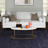 homeroots living room 42" Gold And White Faux Marble Oval Coffee Table  homeroots living room 42" Gold And White Faux Marble Oval Coffee Table