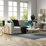 homeroots living room 36" Gold And White Faux Marble Round Coffee Table  homeroots living room 36" Gold And White Faux Marble Round Coffee Table