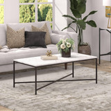 homeroots living room 48" Black And White Manufactured Wood Rectangular Coffee Table  homeroots living room 48" Black And White Manufactured Wood Rectangular Coffee Table