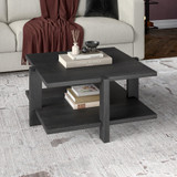 homeroots living room 35" Gray Manufactured Wood Square Coffee Table With Shelf - CP-HMEROOTS-521627  homeroots living room 35" Gray Manufactured Wood Square Coffee Table With Shelf - CP-HMEROOTS-521627