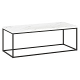homeroots living room 48" Black And White Faux Marble Rectangular Coffee Table 