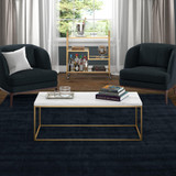 homeroots living room 48" Gold And White Faux Marble Rectangular Coffee Table  homeroots living room 48" Gold And White Faux Marble Rectangular Coffee Table