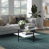 homeroots living room 32" Black And White Glass Square Coffee Table With Shelf - CP-HMEROOTS-521993  homeroots living room 32" Black And White Glass Square Coffee Table With Shelf - CP-HMEROOTS-521993