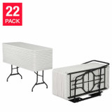 LIFETIME Lifetime Commercial-Grade Nesting Tables 182.9 cm (6 ft.) and Cart, 22-Pack 
