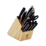  Henckels Steel Blades Forged Premio 17 Piece Knife Set with Hardwood Block 