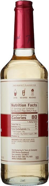 torani Torani Puremade Bourbon Caramel Flavoring Syrup - 750 mL (12/Case)  - chicken pieces