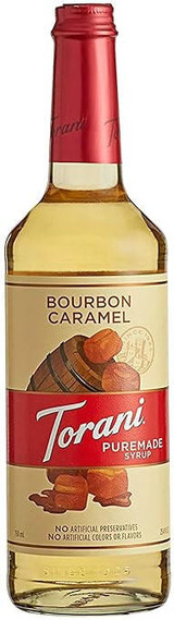 torani Torani Puremade Bourbon Caramel Flavoring Syrup - 750 mL (12/Case)  - chicken pieces