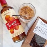 torani Torani Puremade Rich Caramel Flavoring Syrup - 750 mL (12/Case)  - chicken pieces