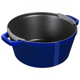  Staub 4-Piece Cast Iron Set w/ Universal Lid - Dark Blue | Braiser, Grill Pan 