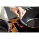  Staub 4-Piece Cast Iron Set w/ Universal Lid - Grenadine Grill Pan 