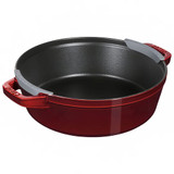  Staub 4-Piece Cast Iron Set w/ Universal Lid - Grenadine Grill Pan 