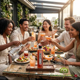 SHOTT Triple Peach Real Fruit Flavoring Syrup - 1 Liter Bottle for Summery Burst