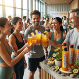 SHOTT Gold Kiwi, Turmeric, and Ginger Real Fruit Flavoring Syrup 1 Liter Bottle