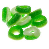 Kervan Gummy Apple Rings 5 lb. - 4/Case - Crisp and Fruity Dessert Topping - Chicken Pieces