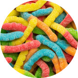  Albanese Large Sour Neon Gummi Worms 4.5 lb. - 4/Case | Sweet & Sour Gummies 