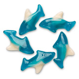  Albanese Blue Gummi Sharks 5 lb. - 4/Case | Dive into Flavor Colored Shark 