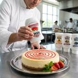 Real 16.9 fl. oz. Strawberry Puree Infused Syrup - Sweet Strawberry Flavor - Chicken Pieces