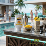 Real 16.9 fl. oz. Mango Puree Infused Syrup - Refreshing Tropical Flavor - Chicken Pieces