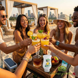 Real 16.9 fl. oz. Pineapple Puree Infused Syrup - Refreshing Tropical Flavor - Chicken Pieces