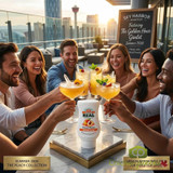 Real 16.9 fl. oz. Peach Puree Infused Syrup - Delicious Ripe Flavor - Chicken Pieces