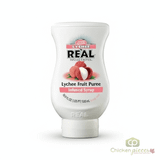 Real 16.9 fl. oz. Lychee Puree Infused Syrup - Delicious Tropical Flavor - Chicken Pieces