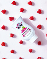 Real 16.9 fl. oz. Raspberry Puree Infused Syrup - Sweet and Tart Flavor - Chicken Pieces
