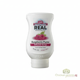 Real 16.9 fl. oz. Raspberry Puree Infused Syrup - Sweet and Tart Flavor - Chicken Pieces