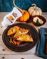 Real 16.9 fl. oz. Pumpkin Puree Infused Syrup - Rich Seasonal Flavor - Chicken Pieces