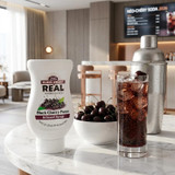 Real 16.9 fl. oz. Black Cherry Puree Infused Syrup - Sweet and Tart Flavor - Chicken Pieces
