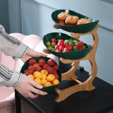 Wooden Tableware Set: Multi-Floor Partitioned Fruit Bowl, Candy & Cake Trays