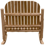 Rustic And Natural Cedar Two-Person Adirondack Rocking Chair