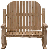 Rustic And Natural Cedar Two-Person Adirondack Rocking Chair