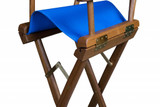 Blue And Brown Solid Wood Director Chair