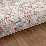 9' X 12' Beige Floral Stain Resistant Indoor Outdoor Area Rug
