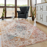5' X 8' Beige Abstract Stain Resistant Indoor Outdoor Area Rug - CP-HMEROOTS-482923