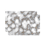 Set of Two Gray and Gold Abstract Cork Rectangular Indoor Outdoor Placemats