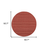 8' Red Round Stain Resistant Indoor Outdoor Area Rug