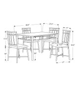 61.5" X 73.5" X 101" Black Metal Foam Polyurethane Leather Look Polyes 5Pcs Dining Set