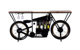 17" X 71" X 35" Black Motorcycle Wine Bar