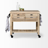 Modern Farmhouse Rolling Kitchen Island Or Bar Cart