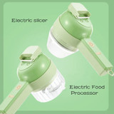 4-in-1 Electric Vegetable Cutter Set - Handheld Wireless Garlic Masher, Food Chopper, Meat Grinder & Peeler