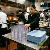 Cambro 16 oz Clear Crackled Plastic Tumbler (36/Case) - Lightweight Drinkware - Chicken Pieces