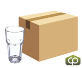 Carlisle 16 oz Clear Faceted Plastic Tumbler (24/Case) Glass-Like Drinkware - Chicken Pieces