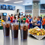 Cambro 22 oz Slate Blue Textured Plastic Tumbler (24/Case) - Scratch Resistant - Chicken Pieces