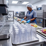 Cambro 9 4/5 oz Clear Textured Plastic Tumbler (24/Case) - Impact-Resistant - Chicken Pieces